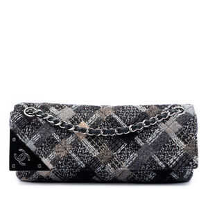 Pre-Loved Chanel Quilted Tweed East West Flap